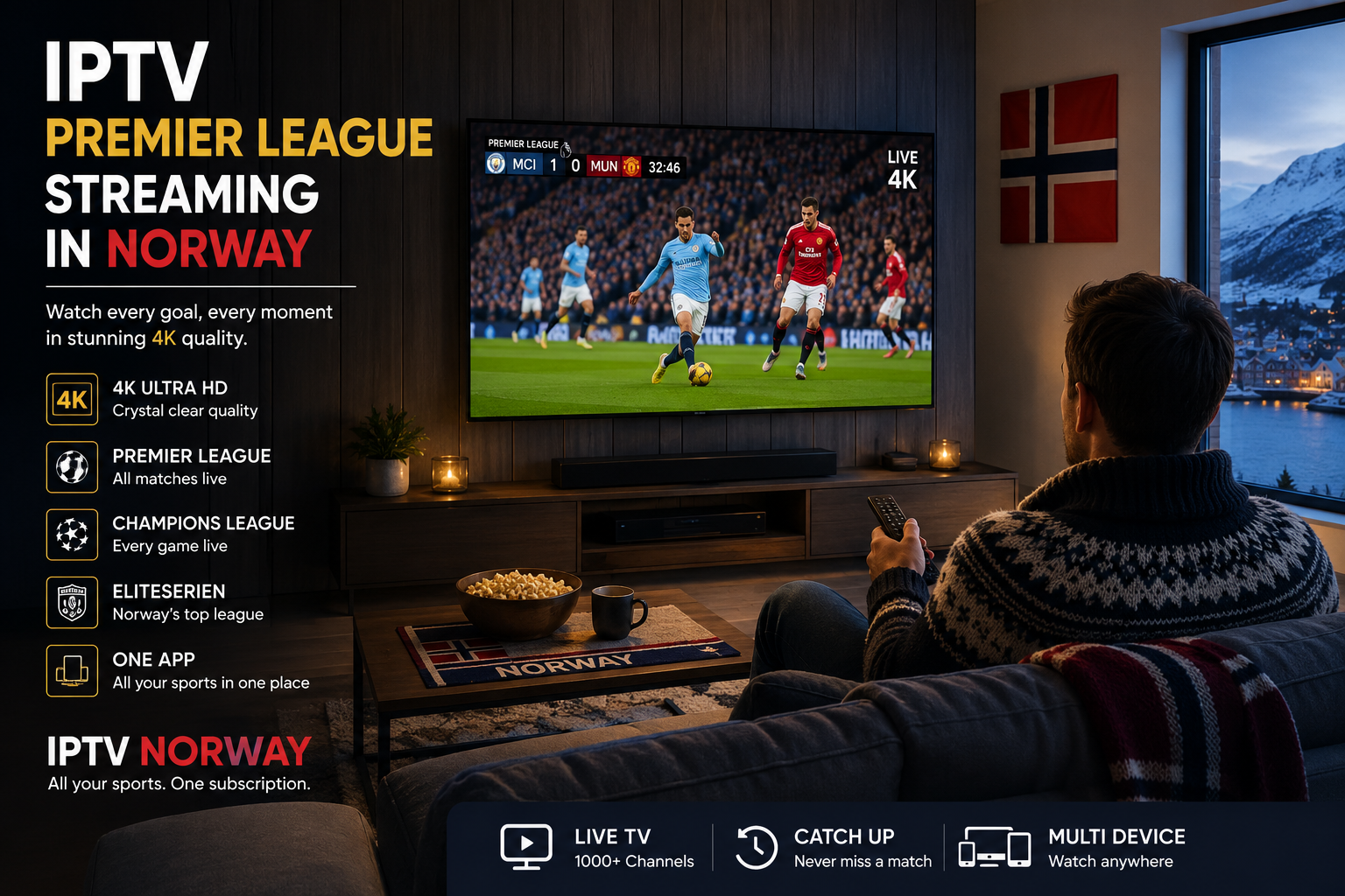 IPTV Premier League streaming setup on Smart TV in Norway