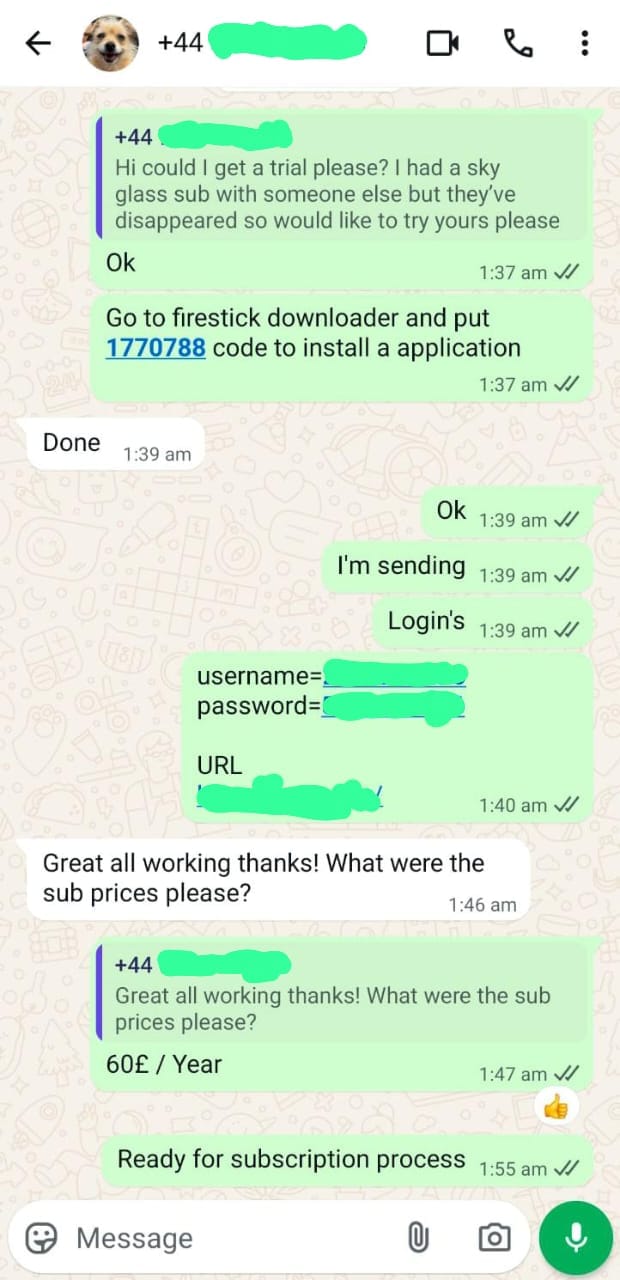 Customer WhatsApp review screenshot 4
